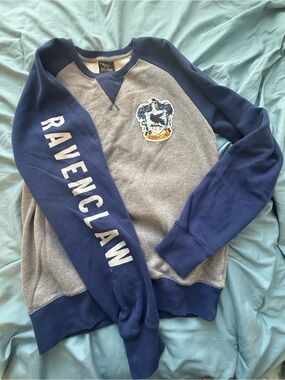 Ravenclaw Crewneck Sweater — Navy & Gray Raglan Pullover